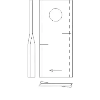 0009520420KR Kramp Kaszapenge jobb 115x48x4 mm, Ø19 mm-es furat, Claashoz, 25-ös csomag