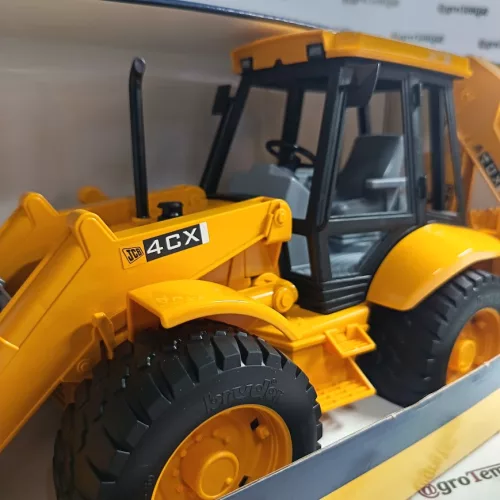 02428 BRUDER JCB 4CX, elülső rakodóval, kotrókanállal