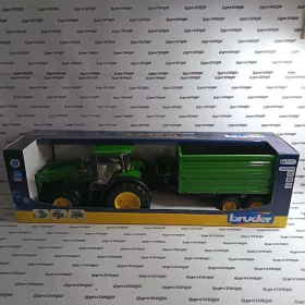   03155 BRUDER John Deere 7R 350 traktor homlokrakodóval és pótkocsival - 11138854 