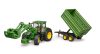03155 BRUDER John Deere 7R 350 traktor homlokrakodóval és pótkocsival - 11138854 