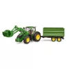 03155 BRUDER John Deere 7R 350 traktor homlokrakodóval és pótkocsival - 11138854 