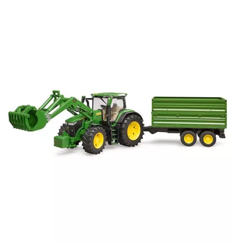 03155 BRUDER John Deere 7R 350 traktor homlokrakodóval és pótkocsival - 11138854 