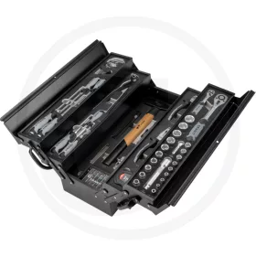   11986696 GRANIT BLACK EDITION Nagy teherbírású szerszámosláda - Szerszámokkal feltöltve, 54 részes