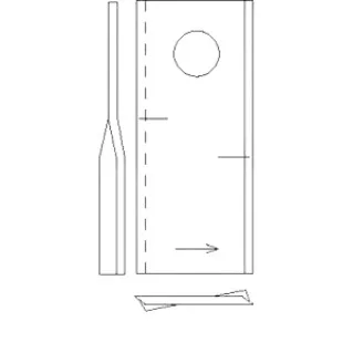 134309KR Kramp Kaszapenge bal 112x48x4 mm, Ø19 mm-es furat, Fella-hoz/Krone-hoz, 25-ös csomag