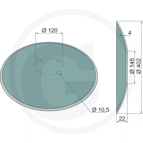 1800560017 GRANIT Lazítótárcsa Sima, Ø 402 x 4 mm