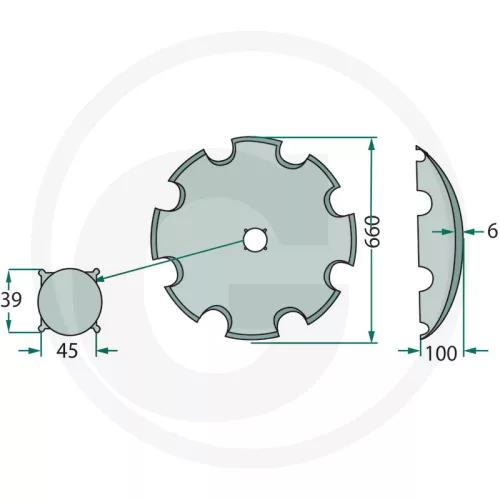 18006 P00280 GRANIT Tárcsalap Csipkés, Ø 660 x 6 mm