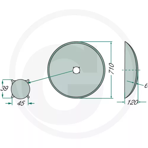 18006 P00281 GRANIT Tárcsalap Sima, Ø 710 x 6 mm