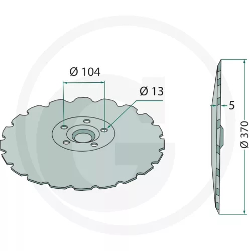 18007 451793 GRANIT Csoroszlyatárcsa Csipkés, Ø 370 x 5 mm