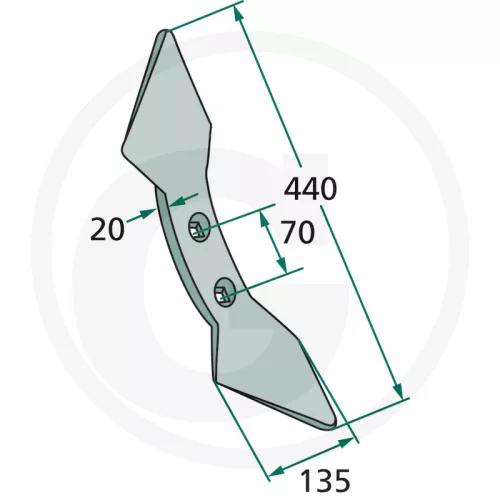 180101 136-70 GRANIT Dupla szív kapa 440m