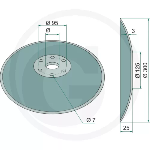 1802200007 GRANIT Tárcsa Sima, Ø 300 x 3 mm
