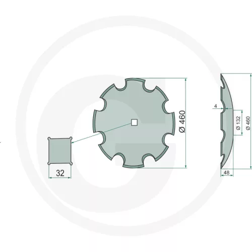 1802400002 GRANIT Tárcsalap Csipkés