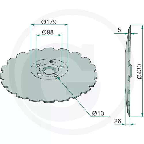 18031-0525 GRANIT Tárcsa Finoman csipkés