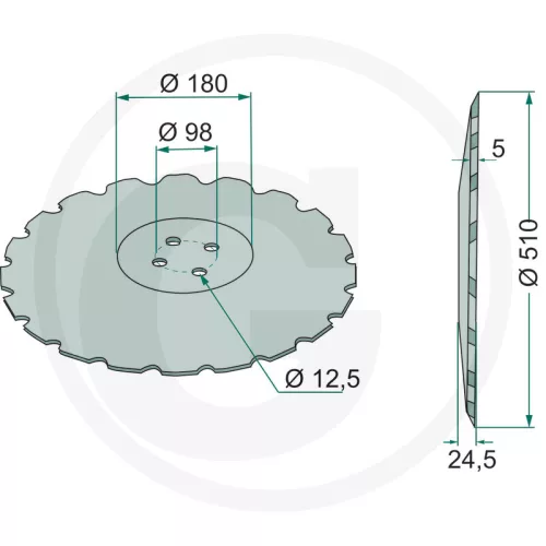 18031-0585 GRANIT Tárcsalap Finoman fogazott, Ø 510 x 5 mm