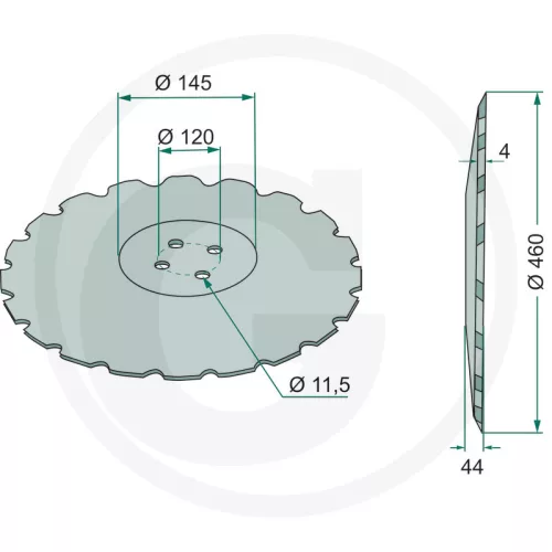 18031-0586 GRANIT Tárcsalap Finoman csipkézett