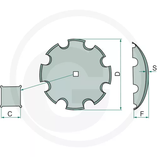 18031-0676 GRANIT Tárcsalap Csipkés, Ø 660 x 6 mm