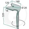 180RH-135-L Granit forgóboronafog - Bal