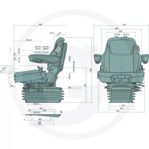19956006 PROBOSS AS5550 Prémium légrugós vezetőülés