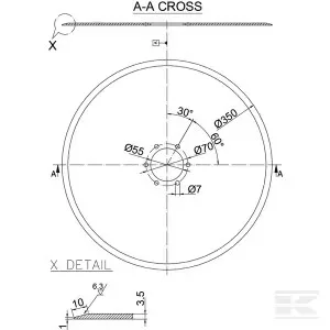 213792N Kramp Lapos tárcsa 350 x 3,5 mm