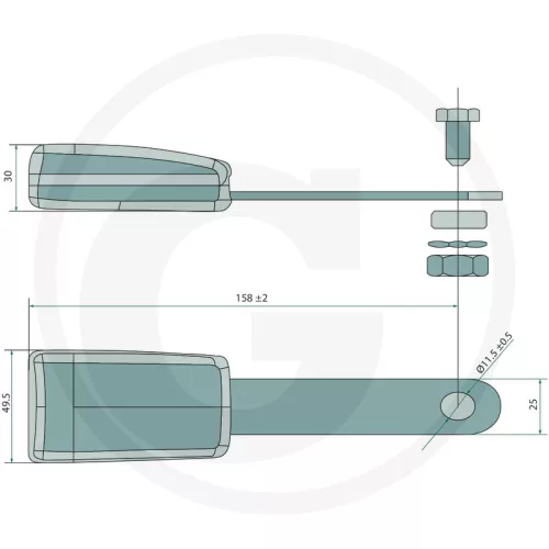 240ACC025T GRANIT Kétpontos biztonsági öv Automatikusan feltekeredő