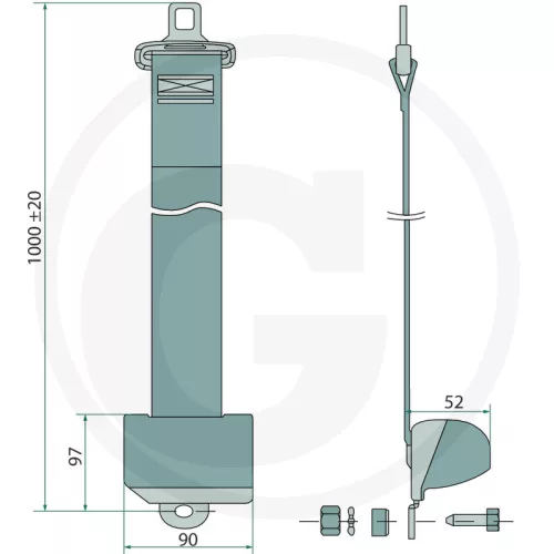 240ACC025T GRANIT Kétpontos biztonsági öv Automatikusan feltekeredő