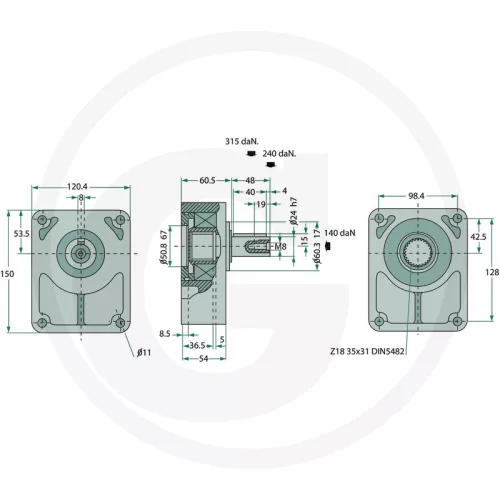 2570257 GRANIT Előtétcsapágy 3-as méret, tengely 24 mm - Persely nélkül szállítjuk