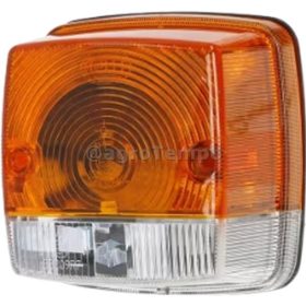   2BE003014251 Hella - Szélesség- és irányjelző lámpa, 21 W, négyzet, 12 V, borostyán/átlátszó, felcsavarozható, 84x84 mm