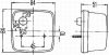 2PF003014-071 HELLA Határoló fény, helyzetjelző lámpa, halogén, 12/24 V, fekete ház, átlátszó lencse, 100x40x42 mm, C5W izzóval, IP5K9K
