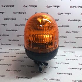   2RL009506001 - Hella Halogén sárga villogó, kerek, 12 V, borostyán, oszlopra rögzíthető, Ø135 mm x217 mm, Rota Compact by Hella