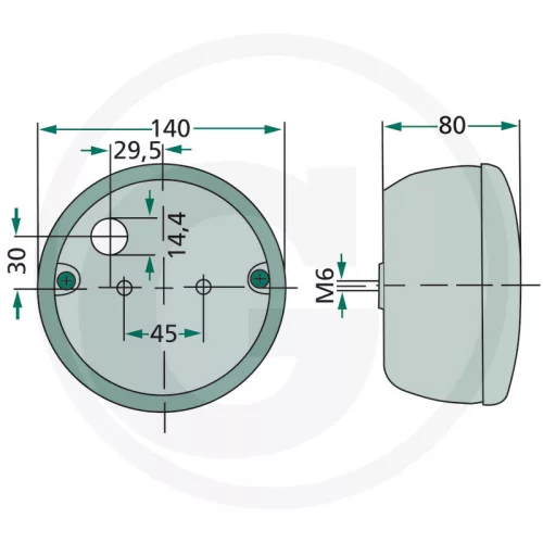 2SE001685201 Hella - Hátsó lámpa, Ø 140mm