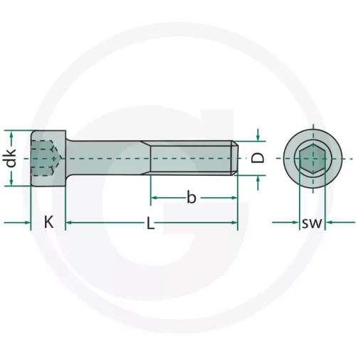 485912226 Hengeres fejű csavar DIN 912, M16 x 35, acél 12.9
