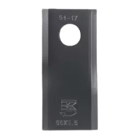   56151310KR, Kramp, Kaszapenge jobb 95x45x3,5 mm, Ø16,25 mm-es furat, Kuhnhoz/John Deere-hez/New Hollandhoz, 25-ös csomag