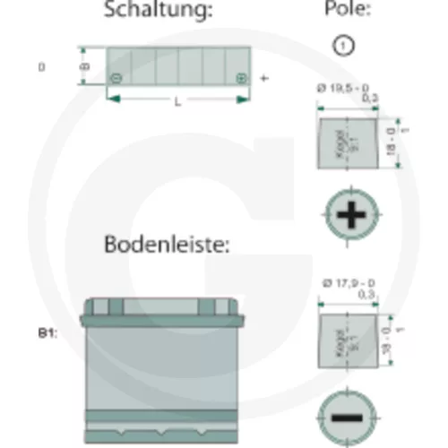 58560032G GRANIT ENDURANCE ENERGY Akkumulátor 12 V 100 Ah Gondozásmentes, kalcium-kalcium, 12 V, 100 Ah, hidegindító áram 780, 303x173x225