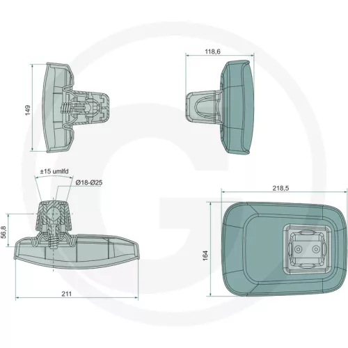 65412124 GRANIT Nagy látószögű visszapillantó tükör