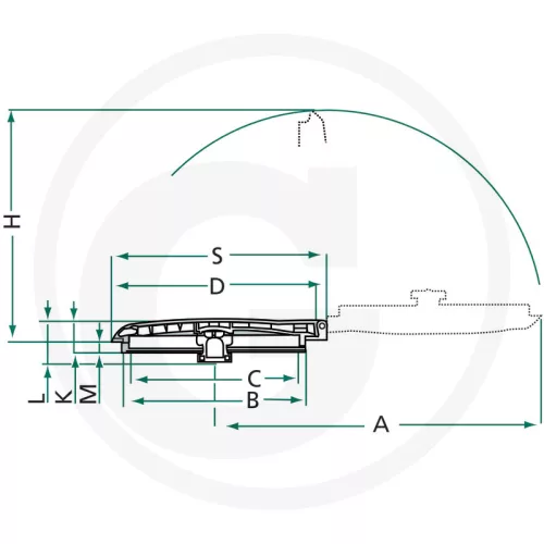 670356065 ARAG Csapófedél Oldalt rögzíthető