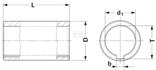 6740165 Kramp Bordás persely Ø25-N8 100 mm