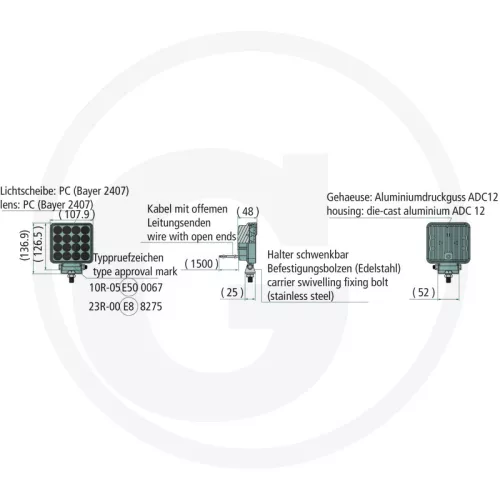 7070010021 GRANIT LED-munkalámpa - A közeli munkaterület megvilágításához