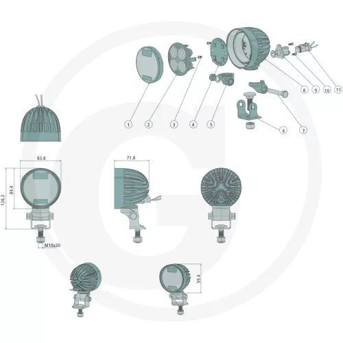 7070010434 GRANIT LED-munkalámpa - A távoli munkaterület megvilágításához