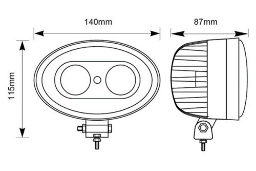 725688 Luminex LED Munkalámpa kék - 800 Lumen, 10-80V + 0,35 M kábel