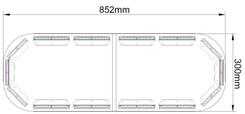 726101 Luminex LED FÉNYSÁV VEZÉRLŐPANELLEL, 852 MM, 12-24V, BOROSTYÁNSÁRGA