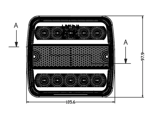 726179 Luminex LED Hátsó lámpa 2 kamrás, 9-33V + 0,15 m kábel