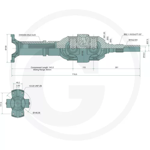 72712426 Granit kardántengely