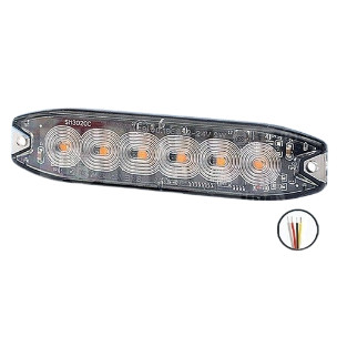 727462 Luminex 6x LED FIGYELMEZTETŐ LÁMPA borostyán, 9-33V + 0,15 M KÁBEL