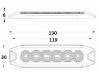 727462 Luminex 6x LED FIGYELMEZTETŐ LÁMPA borostyán, 9-33V + 0,15 M KÁBEL