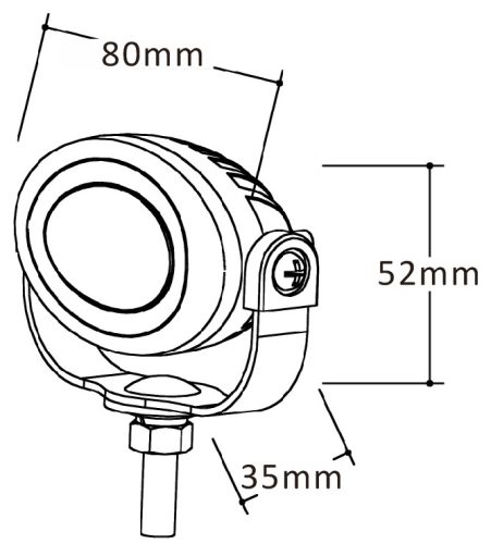 729461 Luminex LED FIGYELMEZTETŐ FÉNY PIROS - PREDATOR 2000, 9-33V + 0,4 M KÁBEL