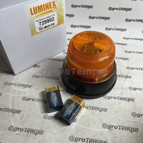 729902 Luminex LED sárga villogó mágneses, akkumulátoros, 9-33V