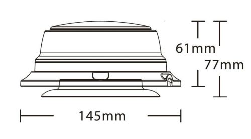 729903 Luminex LED sárga villogó UFO III, 9-33V