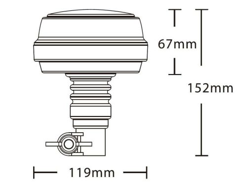 729906 Luminex LED sárga villogó UFO III, 9-33V