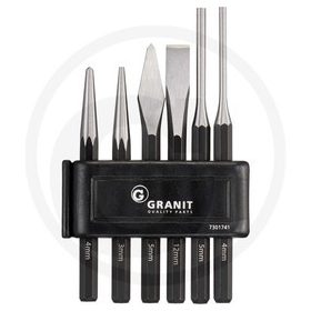 7301741 GRANIT BLACK EDITION Véső- és csapkiütő készlet - 6 részes   7301741 GRANIT BLACK EDITION Véső- és csapkiütő készlet - 6 részes