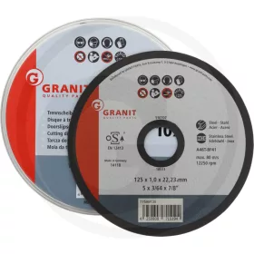   77599135 GRANIT Vágókorong 10 db, fémdobozban Acél, rozsdamentes acél