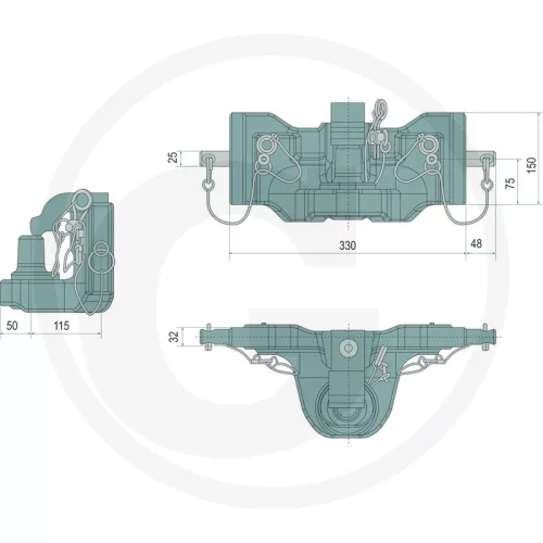 820A3044C Rockinger Piton fix vonófej 330/32/25